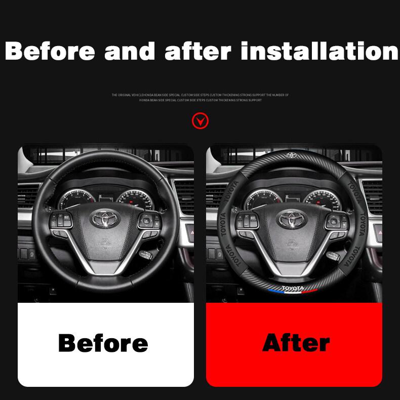 Product Introduction of Suitable for Toyota Camry Corolla RAV4 Highlander Cruiser Tacoma Tundra vios Avanza Rush Calya Innona fortuner hilux CH-R Yaris wigo Prius carbon fiber steering wheel cover 14
