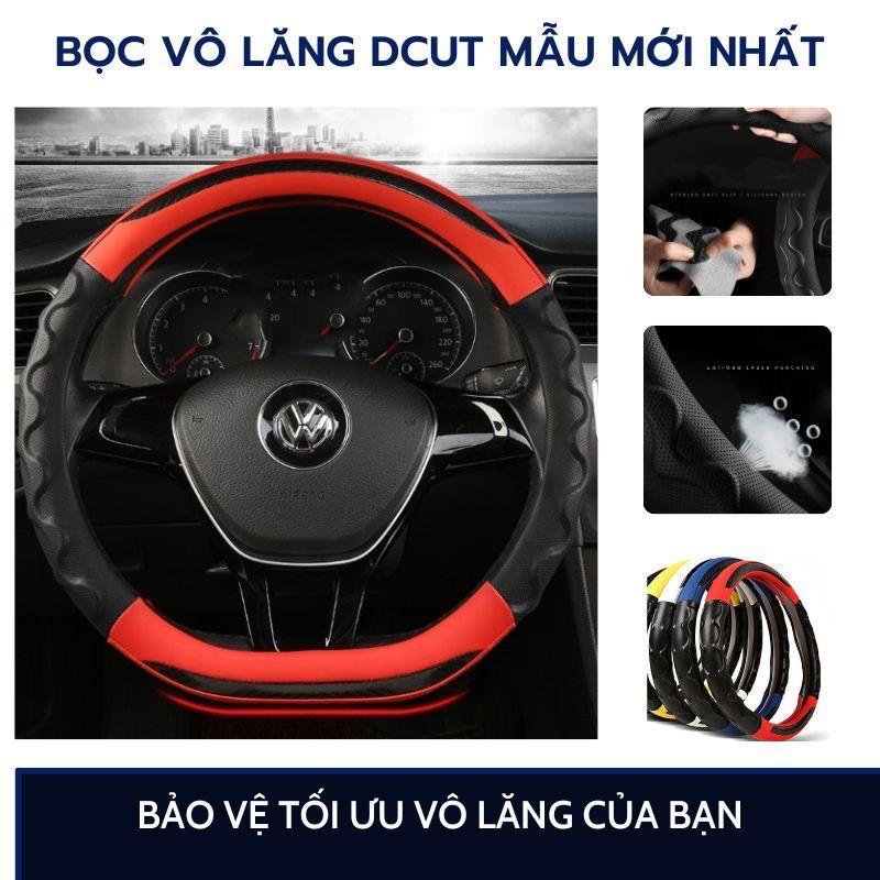  Bọc ốp vô lăng D cut cho xe Kia Seltos Kia Sonet Suzuki XL7,Elantra Sport...thể thao chống mồ hôi tay Vân Rồng cao cấp 