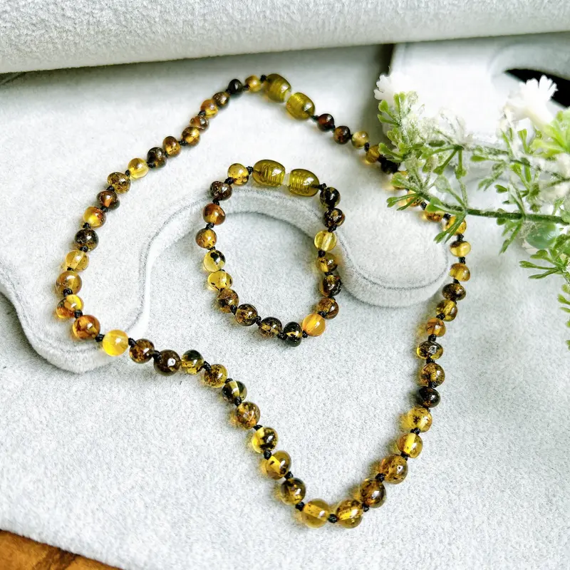 Bộ Vòng hổ phách Amber cho bé chuẩn tự nhiên từ 0 - 5 tuổi mẫu Mate Maris 3