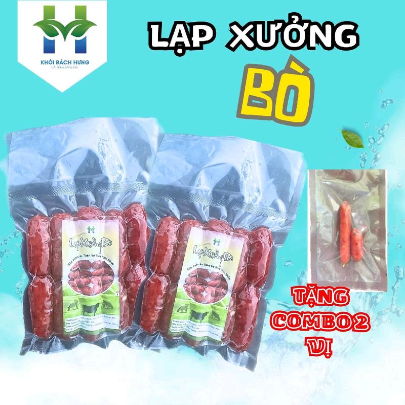 1 kg lạp xưởng bò sấy dẻo-Đặc sản CAI LẬY vị mặn ngọt - 1kg ( 2 túi 16-20 cây) - (Tặng gói nhỏ 2 vị lạp tôm và lạp heo khô). [Khởi Bách Hưng] Food