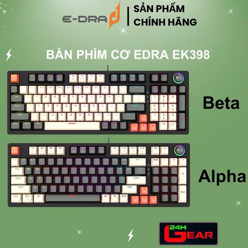  Bàn phím cơ có dây Edra EK398 Alpha   Beta LED Rainbows - Bảo hành 24 tháng 