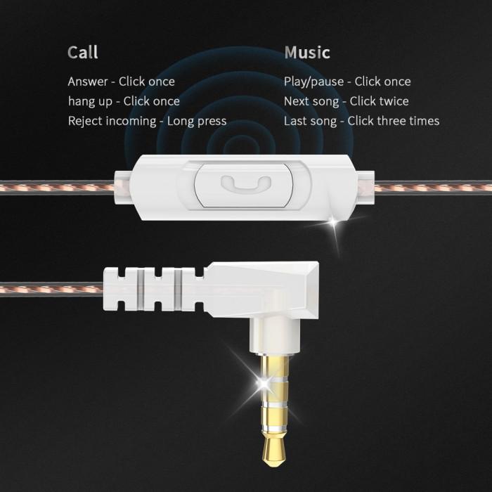 QKZ AKX Earphone Wired In Ear Monitor Earphone IEM HiFi Dynamic 4