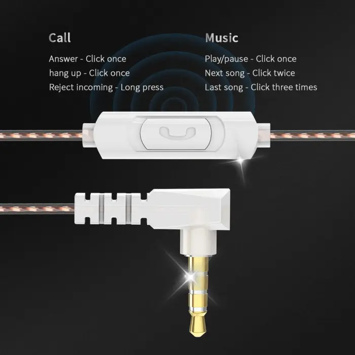 QKZ AKX Earphone Wired In Ear Monitor Earphone IEM HiFi Dynamic 4