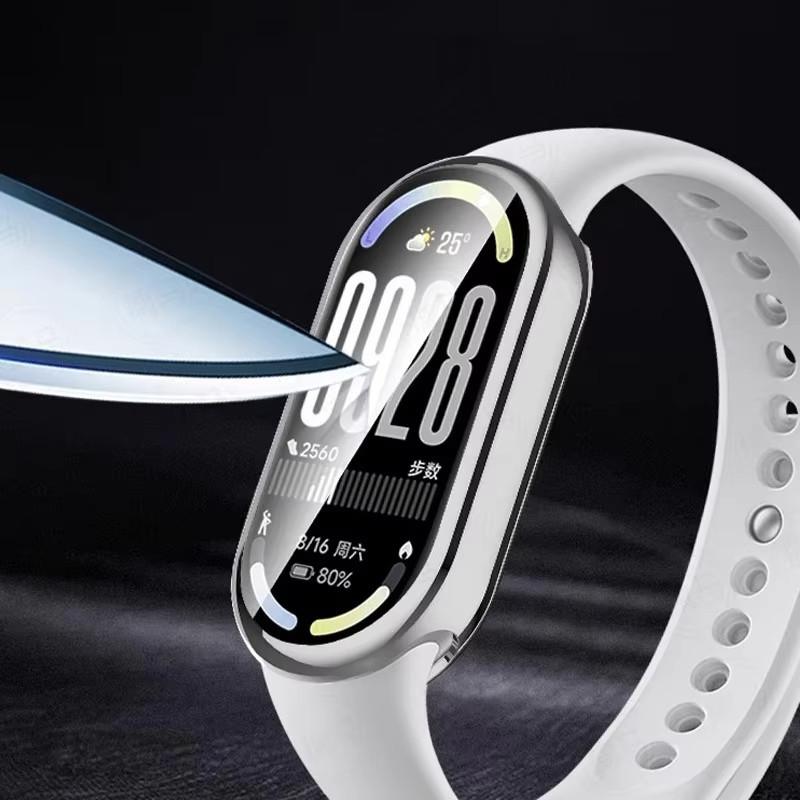 Milanese Loop Strap +TPU Case for Mi Band 10 9 8 Anti Gores Soft Screen Protector Cover Magnetic Stainless Steel Metal Band Belt Replacement Watchband Accessories Tali Jam Tangan Smartwatch for Xiaomi Miband 10 9 8 NFC