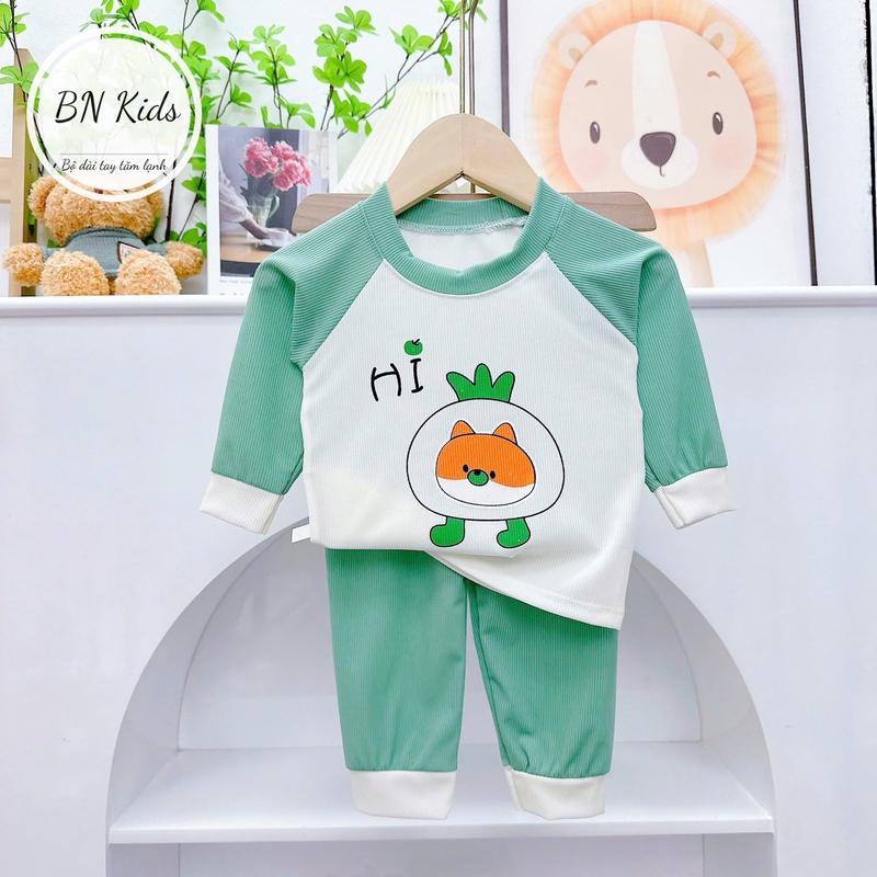 Đồ bộ TAY DÀI cho bé- đồ bộ thun tăm loại 1 cho bé đi học đi chơi- set bộ bé trai Suits & Sets Sandal nỉ jean 2