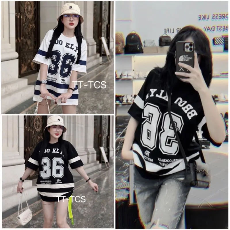 Basic short sleeve Wide Form Number 36 T-Shirt, Super  Fashion T-Shirt Top Womenswear Check Lingerie Streetwear Comfort Summer Maternity Crewneck Casual