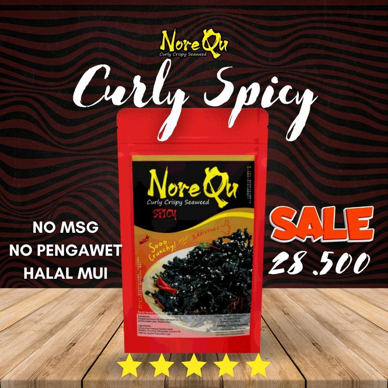 NoreQu Curly Crispy Seaweed Spicy Nori  Rumput  Laut  Pedas 1