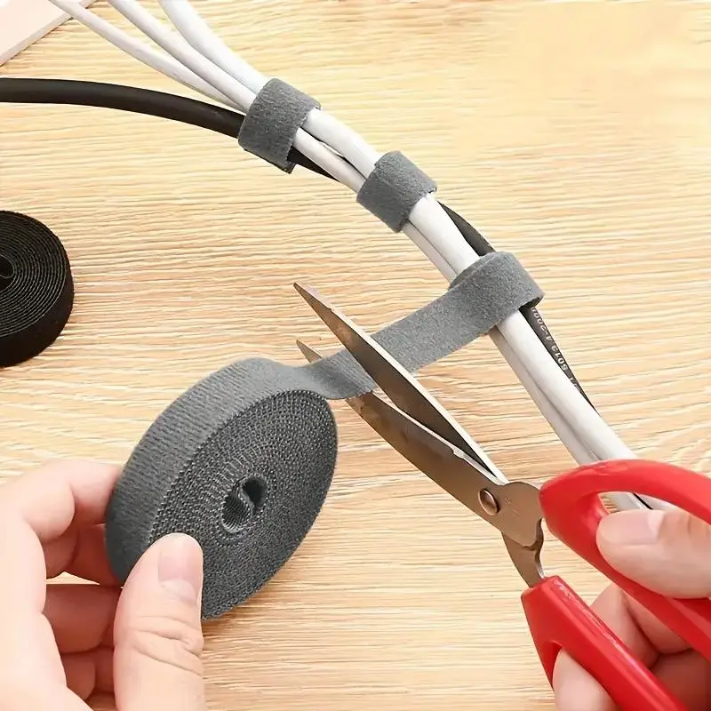 Random Color Data Line Storage Gadget, 1 Roll Multipurpose Cable Tie Organizer, Computer Harness Wire Strap, Desktop Electrical Wire Routing Fixed Strap