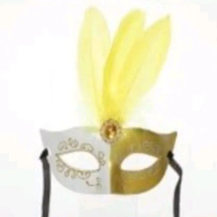 Topeng Masquerade dengan Bulu Setengah Wajah untuk Pria / Wanita 4