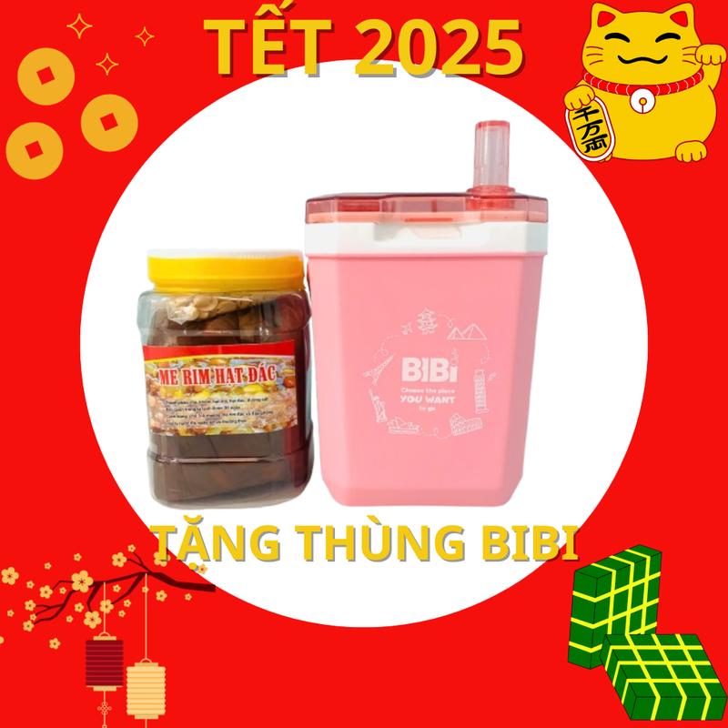TẶNG THÙNG BIBI 1L2 - Combo me và thùng bibi -  1kg me rim hạt đác và 1 thùng BIBI 1 lits2 màu HỒNG