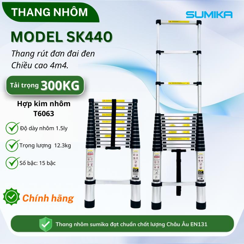 Thang nhôm rút đơn Sumika SK440, chiều cao 4.4m