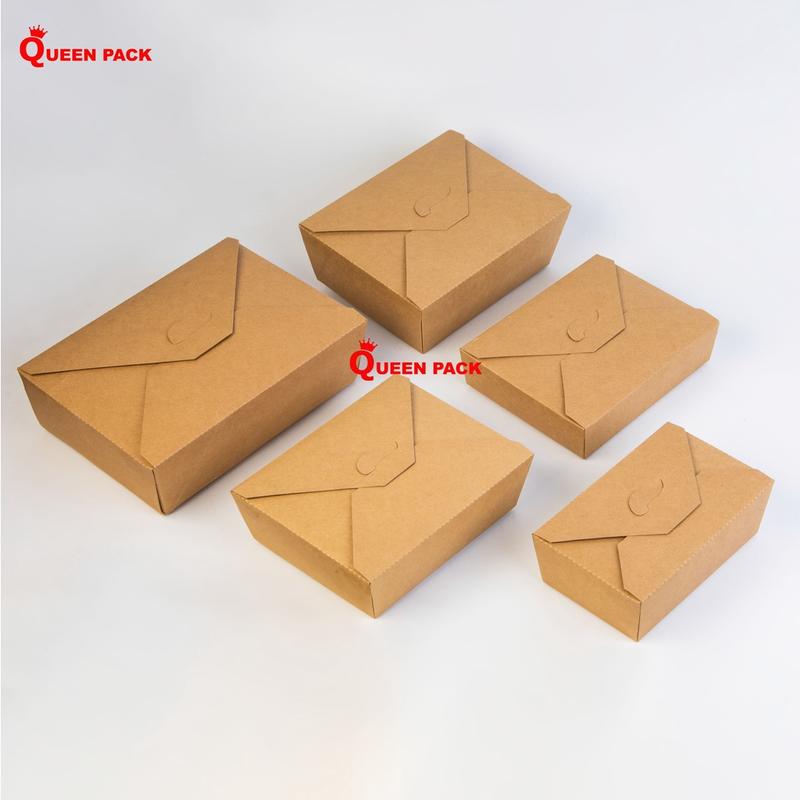  SET 50 Chiếc Hộp Giấy Kraft Nắp Gài Nhiều Size 