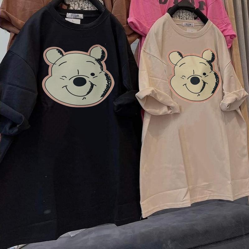 [CÓ size 20 kg _100 kg ] [ 3158_ COTTON ] Áo phông nữ,  áo thun bigsize 100kg 95kg 90kg 80kg 85kg AP MẶT GẤU NHÁY MÁT