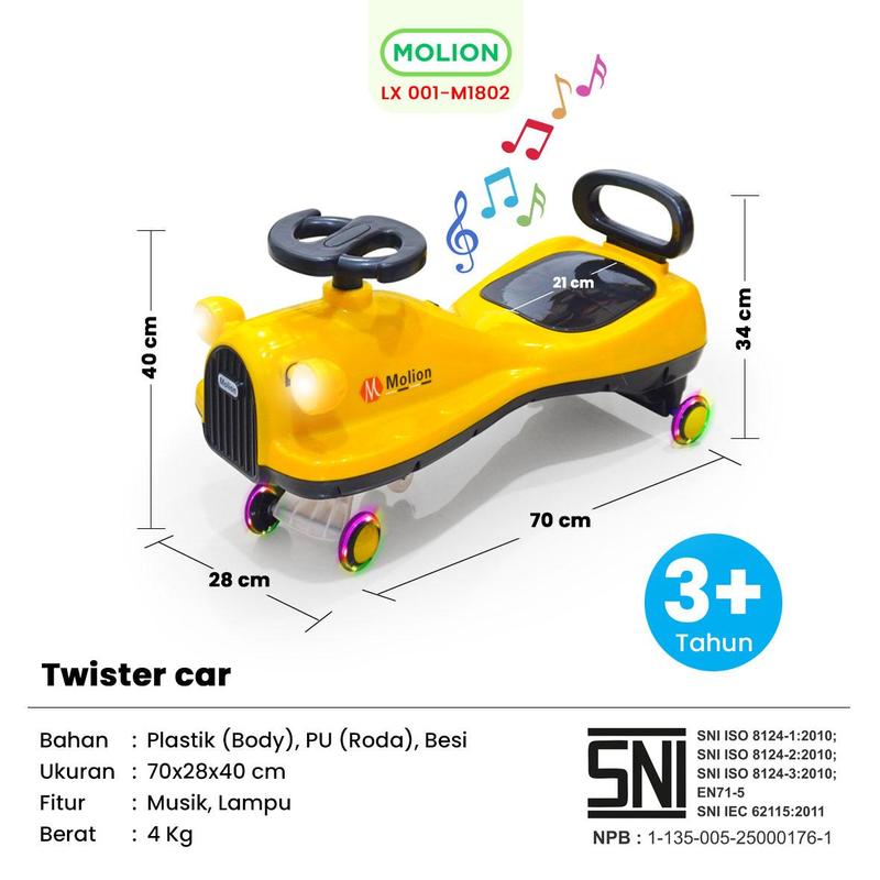 Product Introduction of SPEEDS Mobil Mobilan Dorong Twister Car Swing Car Ride On Mobil Musik Tunggang Sporty Mainan Anak 001-M1802 3