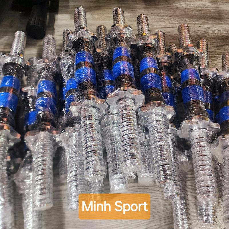 Đòn Tay Mạ Inox Cán Xanh 35cm Phi 25mm - Đòn Tạ Tay Minh Sport có sẵn giao liền !! 8