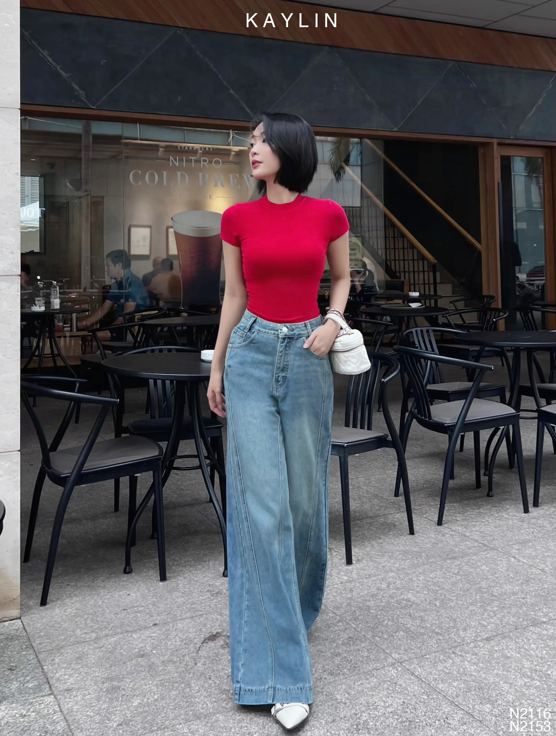 Áo thun trơn nữ basic chất thun gân form ôm body cổ Tròn phong cách thoáng mát KAYLIN - N2116 Women Top Voan | BigBuy360 - bigbuy360.vn