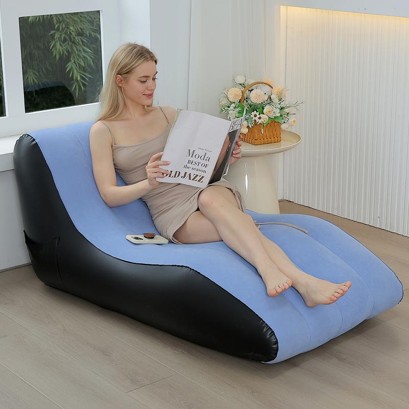 Product Introduction of Lazy Inflatable Sofa Foldable Recliner Outdoor Sofa with Footrest Combination Lazy Sofa Flocked Sofa 1