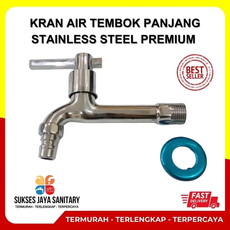 Keran Air Kran Air Mesin Cuci Wastafel Panjang Stainless Steel Tembok Cabang Rumah Dapur Minimalis Minimalis kran  mesincuci 0