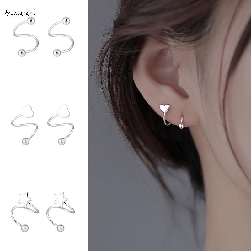  Bông Tai Xoắn Ốc Ngôi Sao Tình Yêu Với Cá Tính Đơn Giản 1 Đôi Mới Mềm Mại Mùa Xuân Thời Trang Đa Năng Cao Cấp Quà Tặng Trang Sức Cho Bé Gái Cửa Hàng Trang Sức 