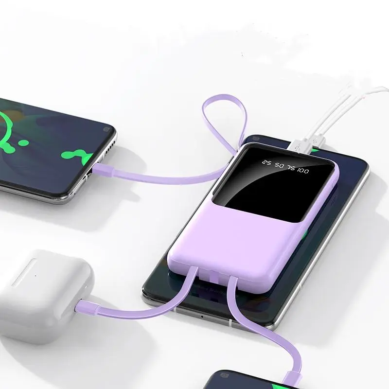 10000mAh Portable Power Bank, USB Rechargeable Power Bank with LED Light, Portable Charger for iPhone 16/15/14/13 Samsung Android Huawei