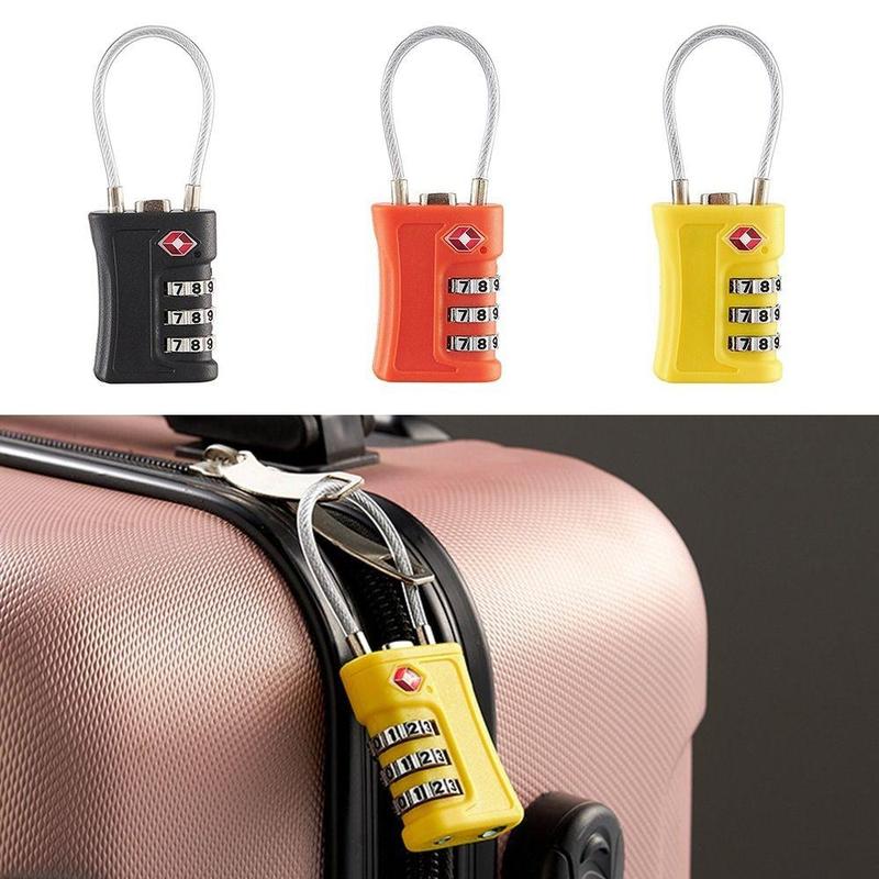 Customs Code Lock for Travel Luggage Password Changeable Lock Contrast Color Design Padlock TSA 3