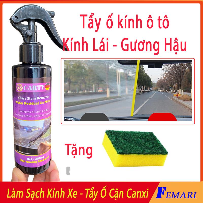 Tẩy Cặn Canxi Ố Kính Ô Tô - Nước Rửa Kính Xe oto - Làm Sạch Kính Xe Bị Ố Mốc, Mờ Đục - DSQ