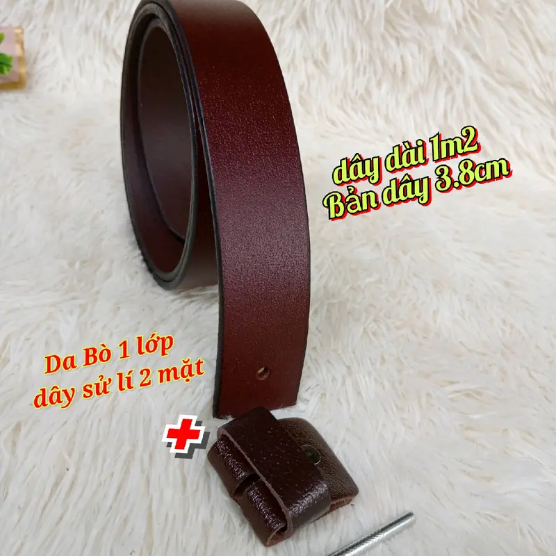 Dây Thắt Lưng Da bò Không Đầu khóa ( Da Bò thật 100.% ) bản dây 3.8cm 8