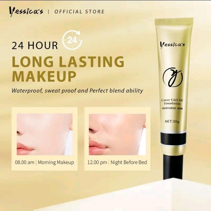 FYC- Jesica's Waterproof Foundation Cover Girl Air Moisturize Skin Tahan Lama 1