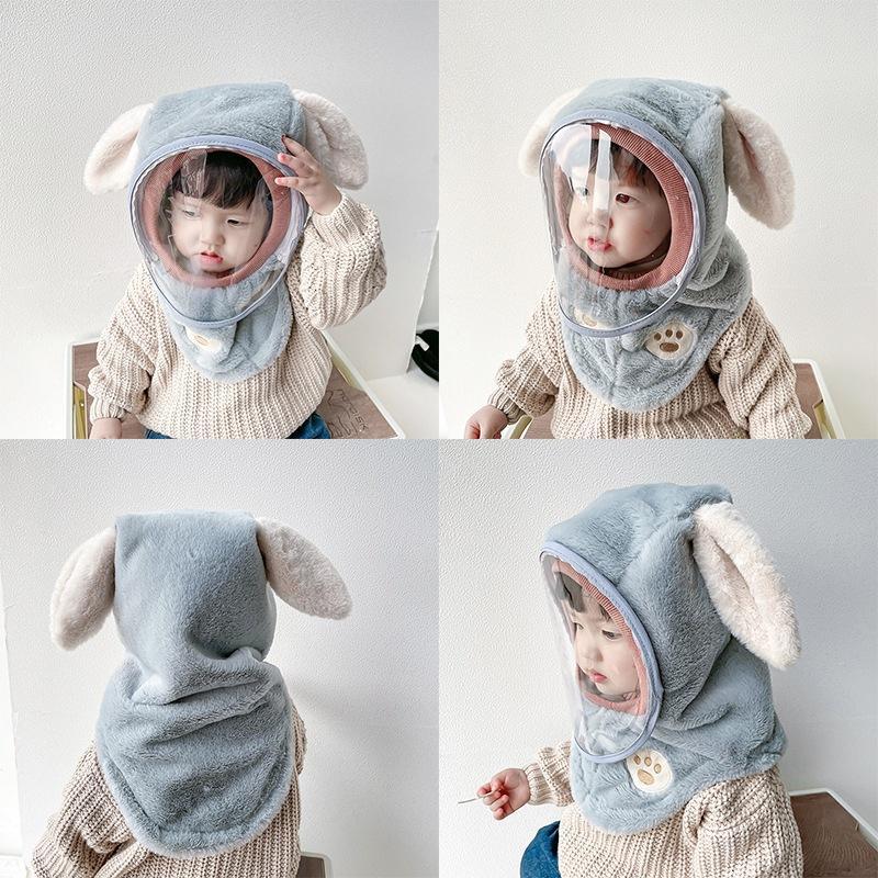 Mũ Len Lông Cừu Mềm Mịn Trùm Đầu Kèm Kính Chắn Gió Chống Bụi Cho Bé 1T - 15T