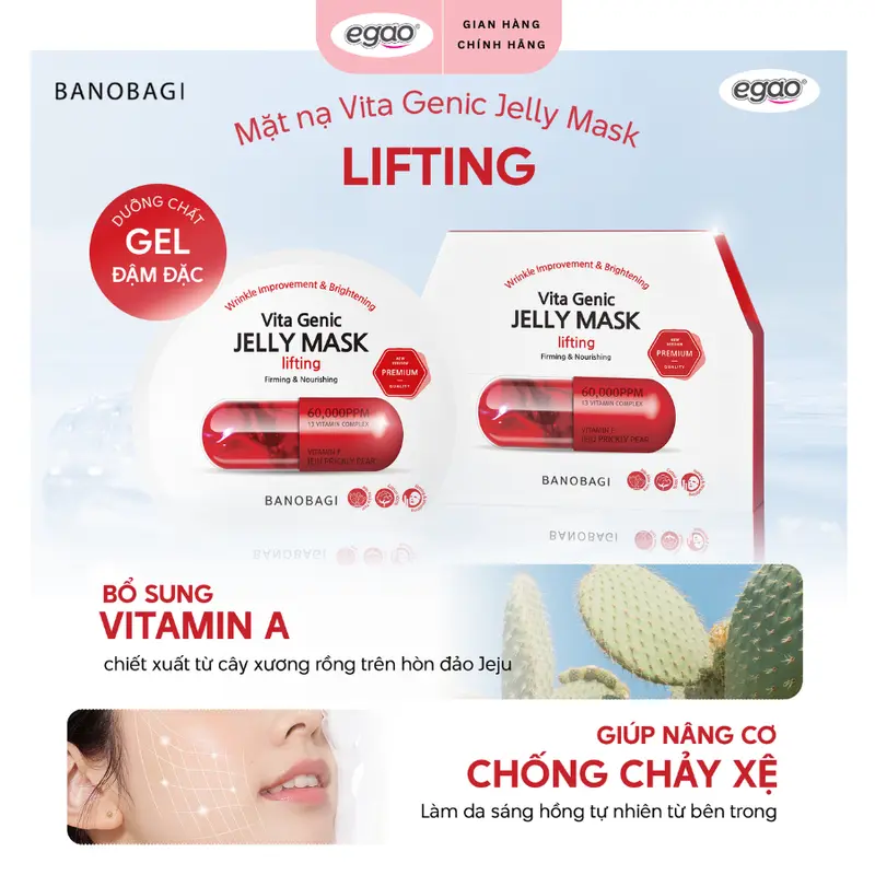 [Live] Combo 10 Miếng Mặt Nạ Banobagi Cấp Ẩm, Dưỡng Da, Vita Genic Jelly Mask 300g – Egao 7