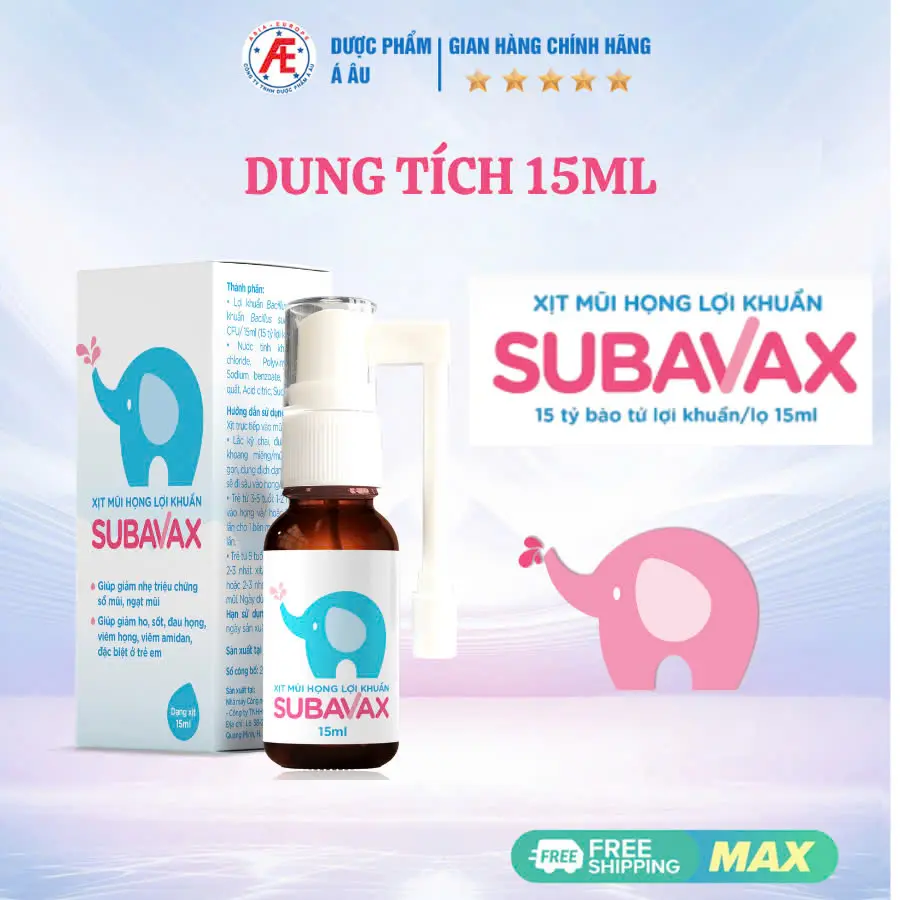 Sản Phẩm Xịt và Nhỏ mũi họng lợi khuẩn Subavax 15 tỷ lợi khuẩn