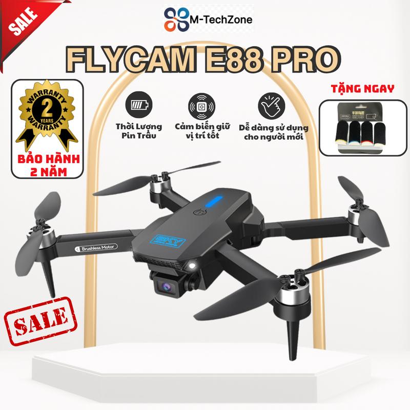 Máy Bay Điều Khiển Flycam E88 Pro Có Đầy Đủ Tính Năng Của Flycam Quay Phim Chuyên Nghiệp Dành Cho Người Mới Tập Chơi Tập Bay Động Cơ Mạnh Camera Full HD