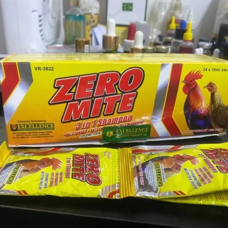 Zero mite xà bông tắm gà diệt mò mạt, sâu lông, giúp lông bóng mượt, sạch sẻ gói 10ml 4