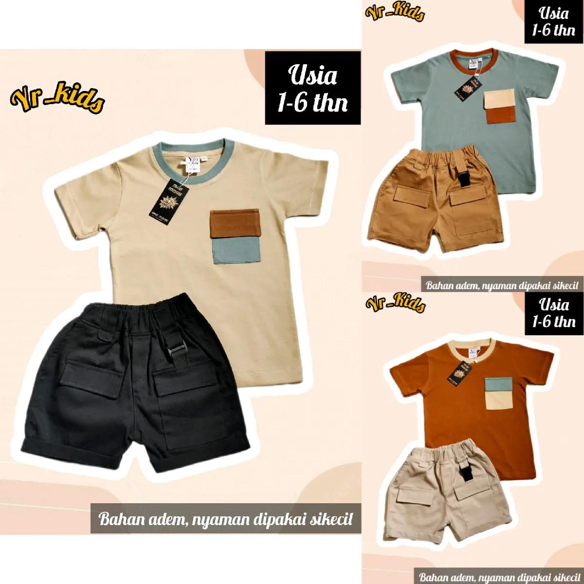 Setelan Anak Tutup Pocket  Baju Celana