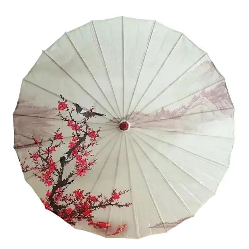 Ô Phong Cách Trung Quốc Vải, Kích Thước 82CM, Phong Cách Giấy Dầu, Thích Hợp Cho Hanfu Nữ, Chống Mưa, Ô Khiêu Vũ, Trang Trí Nội Thất, Phong Cách Cổ Điển Sombrilla