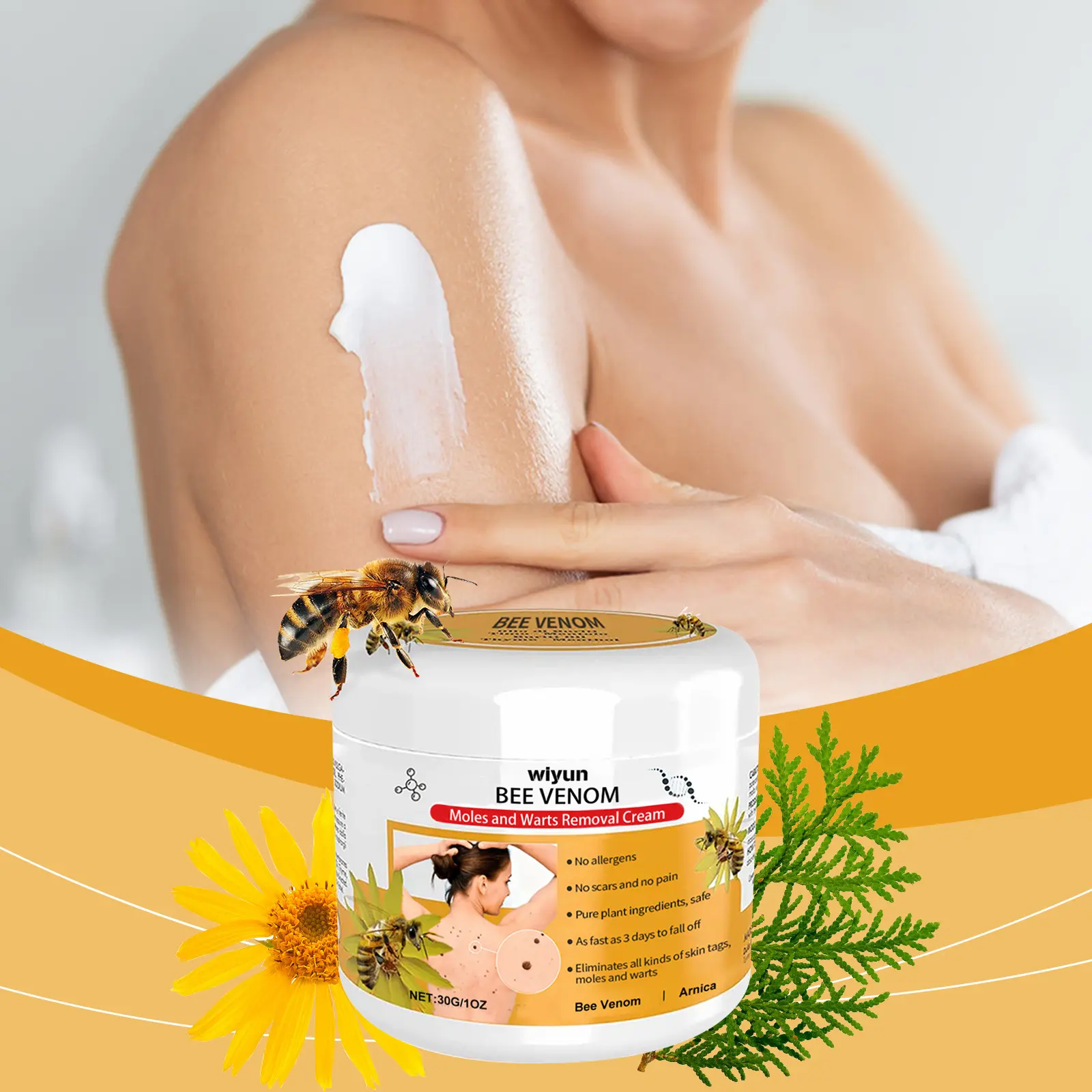 Anti wart care cream gently cleanses the skin, removes warts, moisturizes and smoothes the skin