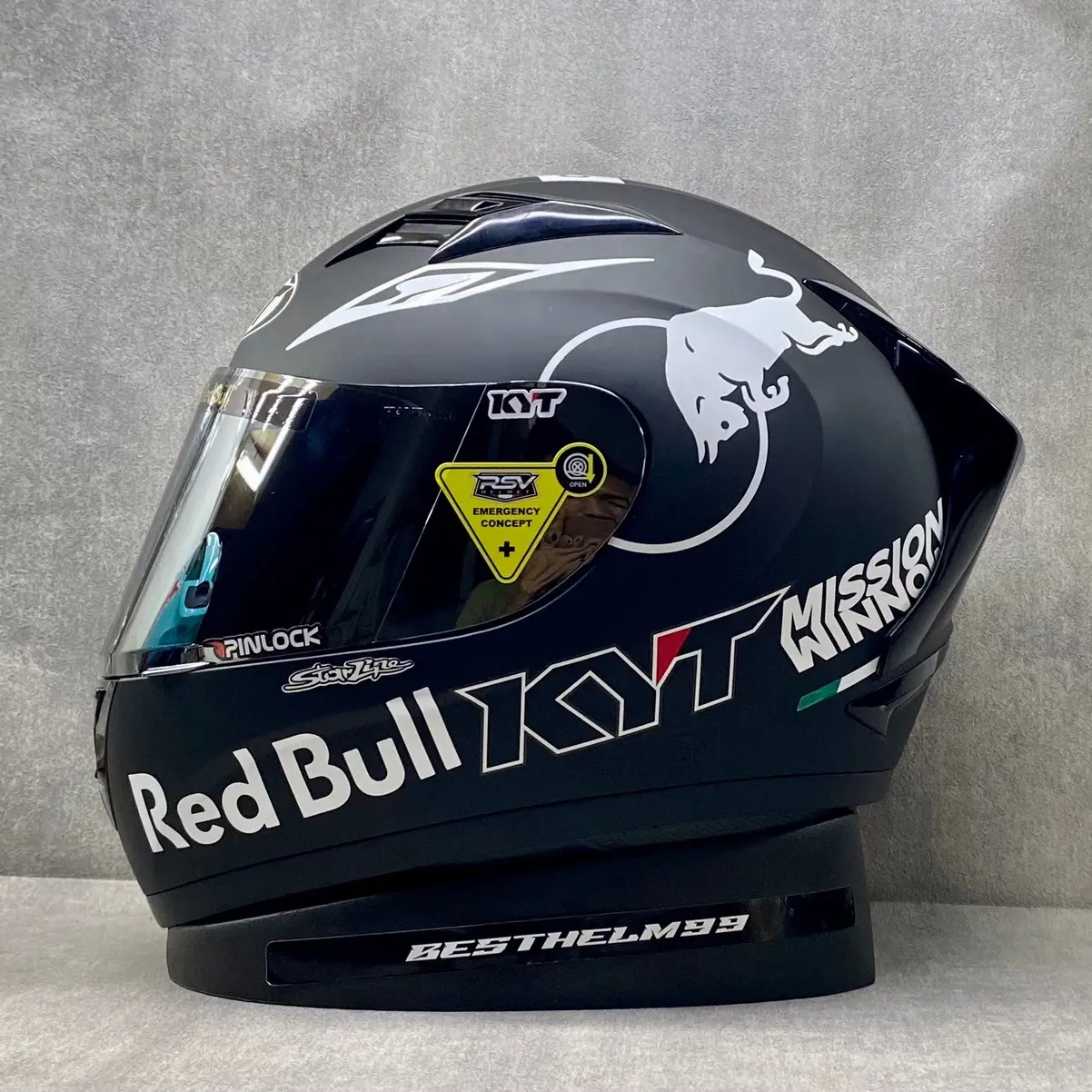 KYT R10 Solid Black Doff || Paket Stiker White VIisor Iridium I Helm Full Face Motorcycle