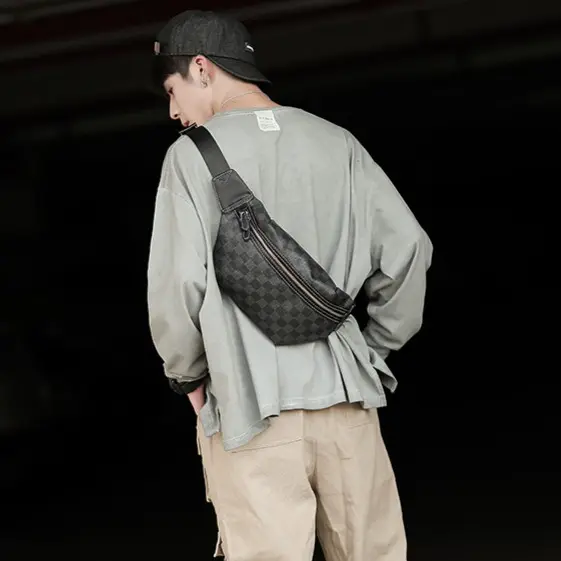 Max-Mor M058 Tas Selempang Kulit Pria Waist Bag Cowok Pinggang Waistbag multifungsi waist bag casual 3