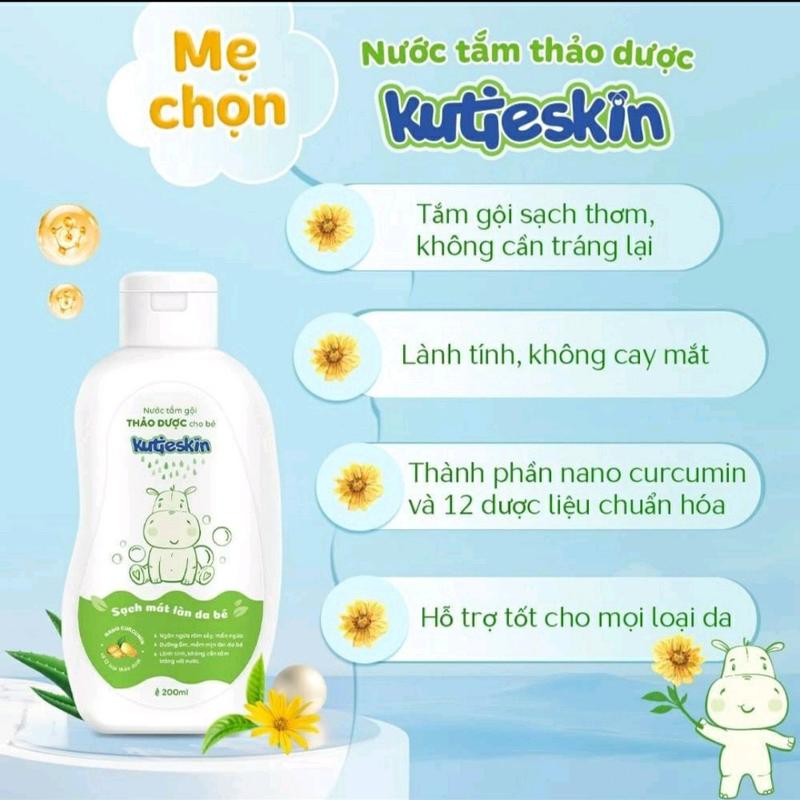 nước tắm thảo dược cho bé kutieskin 4