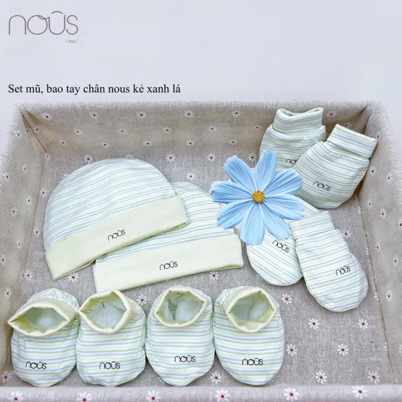 Mũ bao tay bao chân LẺ mềm mịn cho bé sơ sinh 3