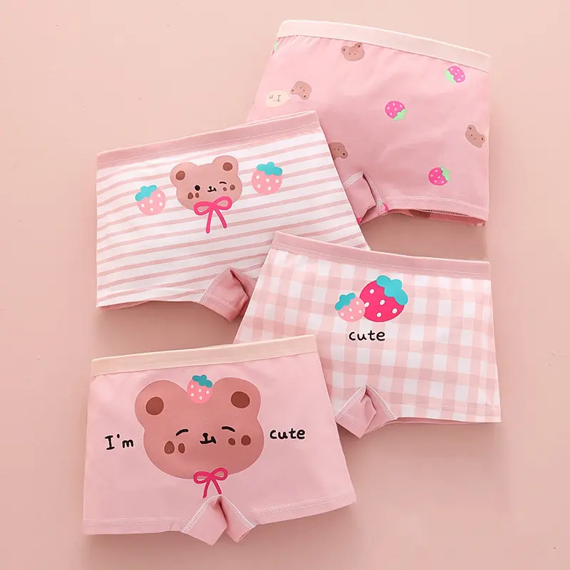 Combo 4 quần chip - Quần lót bé gái C1 chất cotton mềm mại cho bé từ 1-10 tuổi Mina Chip