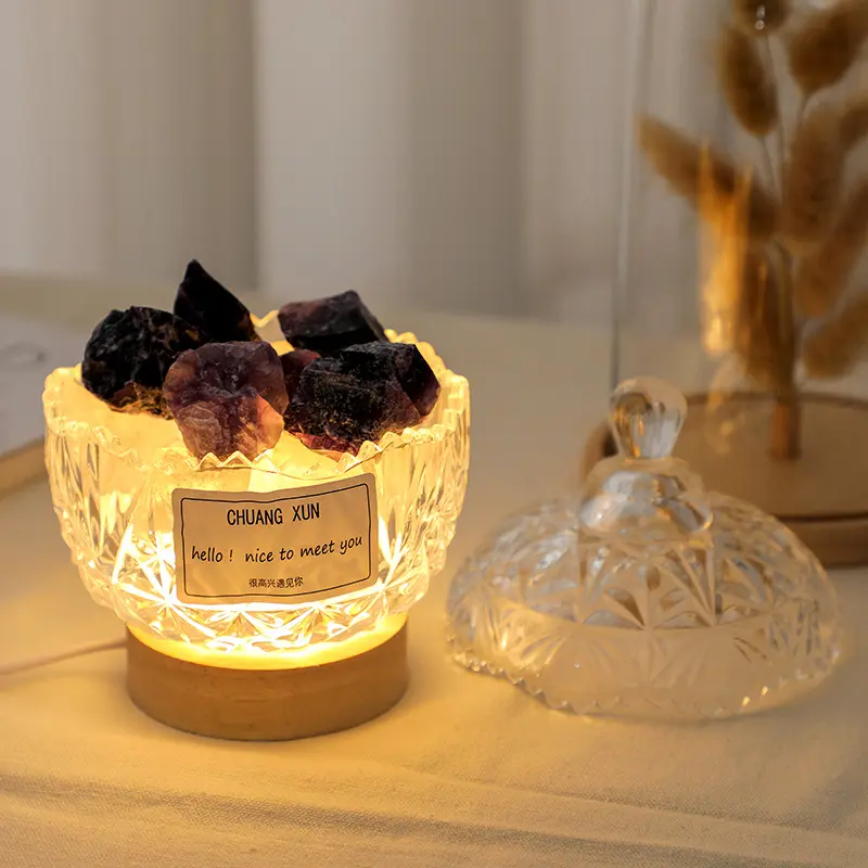 Cốc Đá Xông Tinh Dầu Kèm Đế Đèn Khuếch Tán Decor Không Gian, Đá Pha Lê Muối Lan Toả Hương Thơm Thư Giãn Thiên Nhiên 8