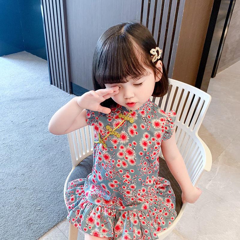 Product Introduction of Girls' Chinese Style Retro Hanfu Summer Children's Fashionable Cheongsam Dress Baby Skirt Cross-border One-piece Dropshipping 23