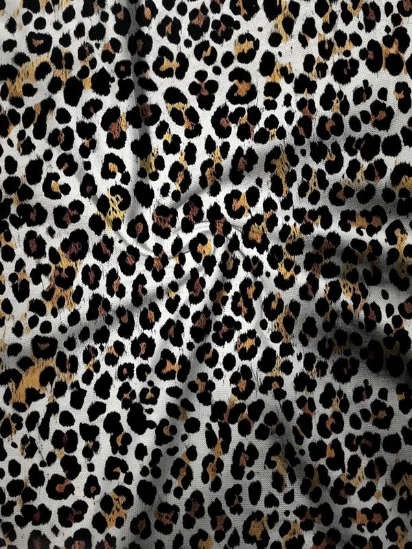 Men's Leopard Print Short Sleeve Tee & Shorts Set, Regular Fit Casual Round Neck T-shirt & Shorts, Men's Two-piece Outfits for All Seasons, Streetwear 4