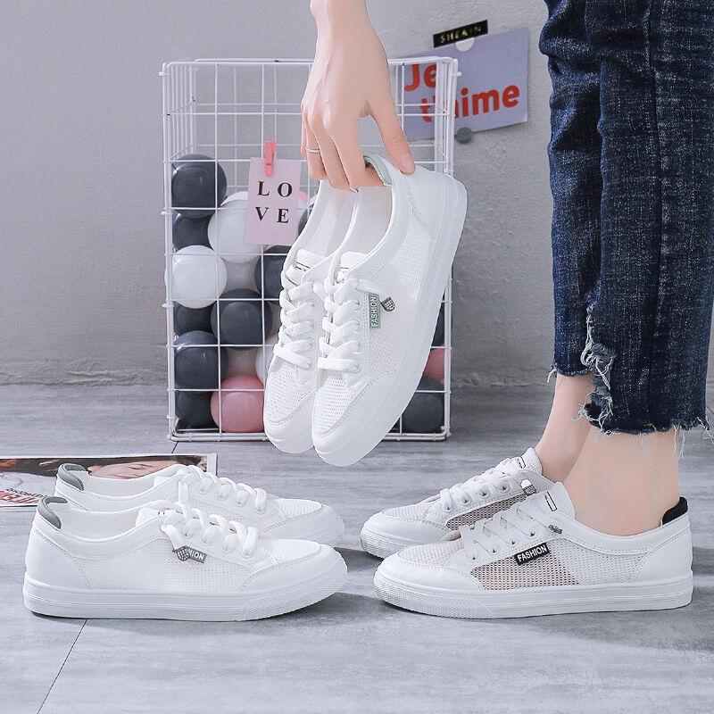 Giày Trắng, Nữ, Mùa Thu, Bề Mặt Da Thoáng Khí, Thiết Kế Mỏng Đế Bằng Dễ Phối Đồ Mới 2025, Thích Hợp Cho Thể Thao Thường Ngày 7
