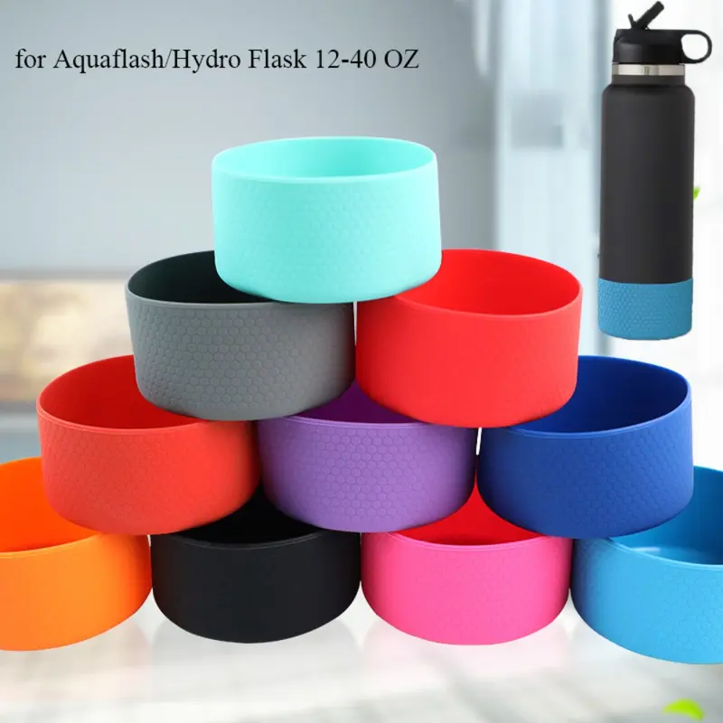 Tay Áo Đáy Chai Silicon, Phụ Kiện Cốc Chống Trượt, Tấm Lót Chai Nước, Vỏ Bảo Vệ Cách Nhiệt Hình Lục Giác, Thích Hợp Cho Aquaflash / HydroFlask, 12-40 oz, Mới 1