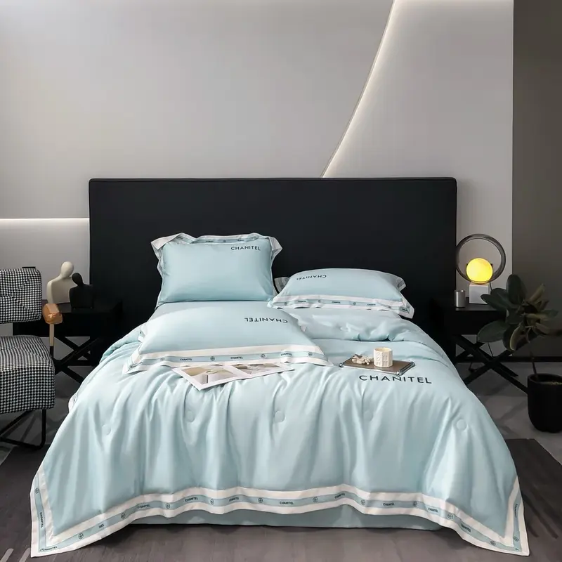 Bộ chăn ga gối phi lụa CL trần 4 món cao cấp 3