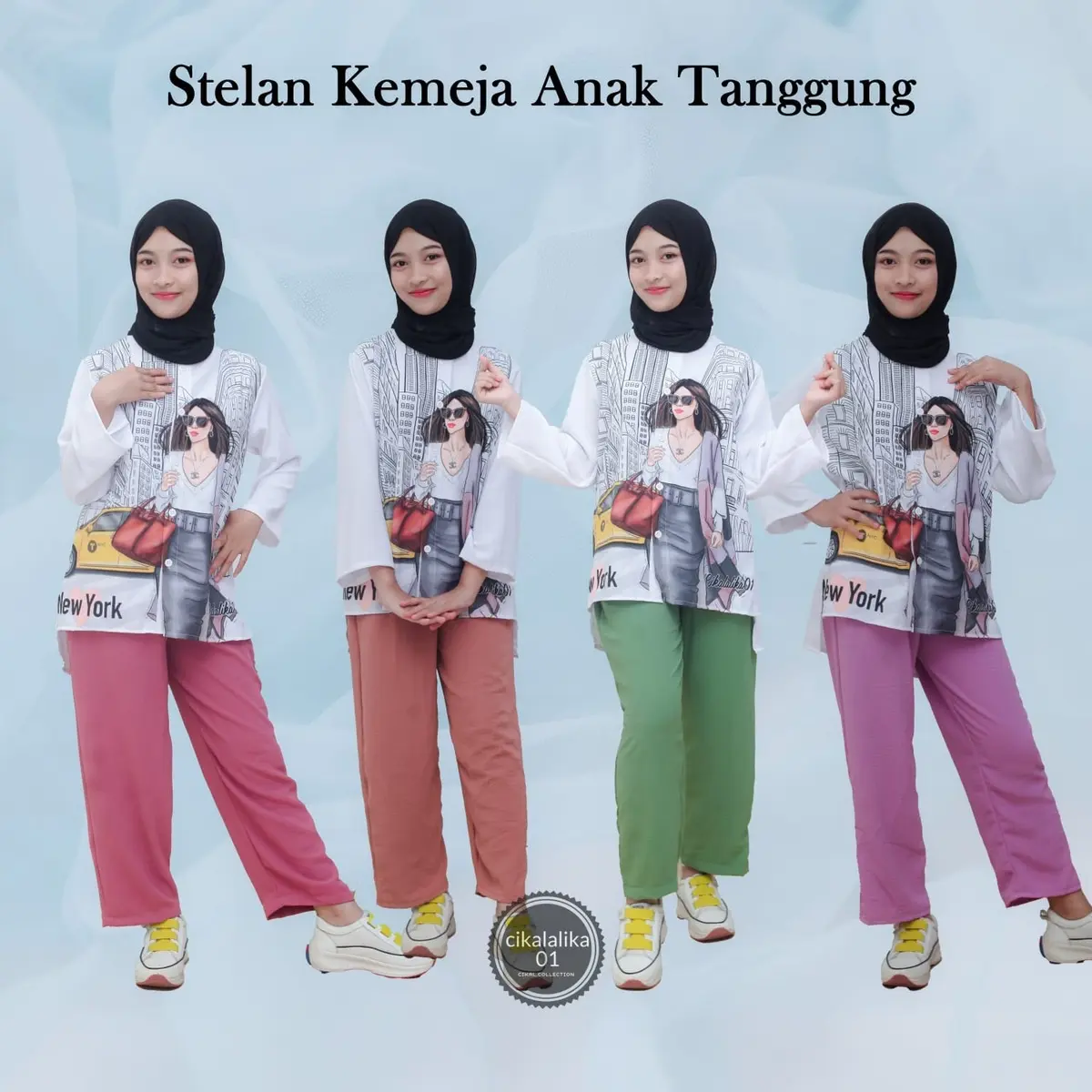 setelan kemeja anak viral tanggung11-14 tahun Fashion