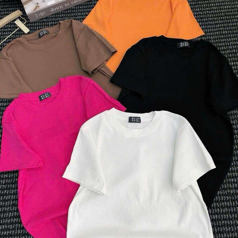 [Trơn Tròn] Áo Thun Nữ From ôm trơn ,cổ tròn,Tay Ngắn,Vải Thun Bỏip Co Giản 4 Chiều
