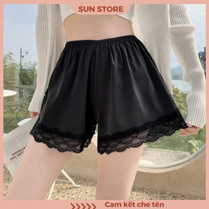 Quần short lụa phối ren, quần ngắn nữ mặc nhà siêu mát 1